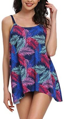 #ad DANIFY Women#x27;s Layered Lace Mesh Swimsuit Plus Size Swimwear Tankini Bathing $15.12
