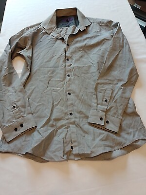 #ad Men#x27;s Shirt Next 16 Slim Collar Button Up Long Sleeves Grey 20834 GBP 13.00