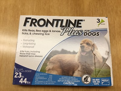 Frontline plus for dogs 23 to 44 Lbs. 100 % Genuine Epa. Approved 3 doses $24.50