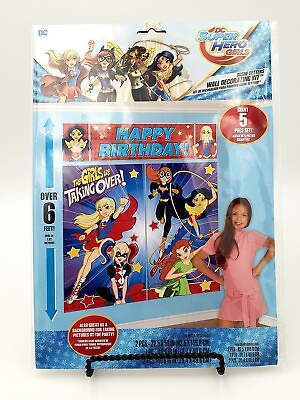#ad DC SUPER HERO GIRLS Scene Setter Wall Decorating Birthday Party Over 6 Feet Tall $9.50