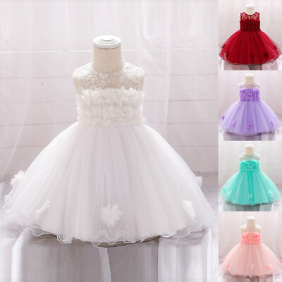 #ad #ad Baby Girl Lace Tulle Evening Party Dress Princess Ball Gown Flower Dress Outfit $28.05