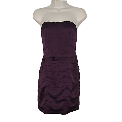 #ad Express Strapless Mini Sheath Dress Cocktail Party Women Size 0 Purple Red NEW $29.75