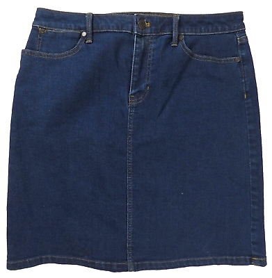 #ad TALBOTS Skirt Women#x27;s Size 8 Blue Denim Pencil Skirt 5 Pocket $17.99
