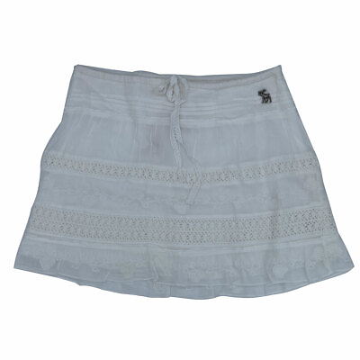 Abercrombie amp; Fitch Junior Girls White Laced Layered Skirt ABERCROMBIE 88037545 $18.88
