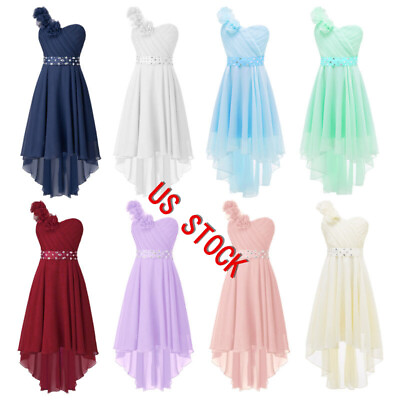 US Girls Party One Shoulder Dress Wedding Bridesmaid Gown Formal Evening Dress $27.81