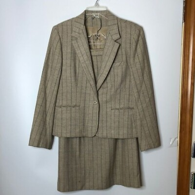 #ad VINTAGE Edgeworth Clothiers Women#x27;s Cream Jacket and Skirt Suit Dress 10 $37.50