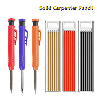 Solid Carpenter Pencil for Construction Built in Sharpener Drawing☆ $2.81