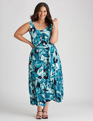 #ad Plus Size Womens Midi Dress Blue Summer Casual Beach Dresses AUTOGRAPH $14.34