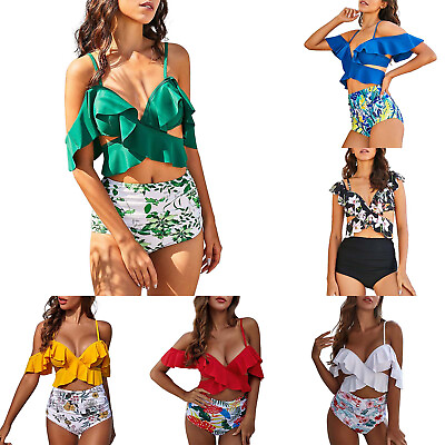 #ad Tankini Swimsuits For Women Plus Size Two Piece Floral Loose Fit Rafting Sailing $18.88