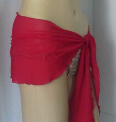#ad #ad MICRO IMINI RED MESH SARONG PAREO BEACH COVER UP WRAP SKIRT 9quot; 10quot; MADE IN USA $7.95