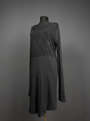 #ad Rundholz Black Label Lagenlook Grey Extra Long Sleeve Designer Dress Tunic Sz XL GBP 74.00