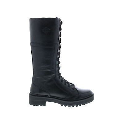 Harley Davidson Dalwood 12quot; Lace D84744 Womens Black Leather Motorcycle Boots $69.99