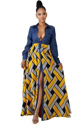 #ad By Claude Long Sleeve Front Button Maxi Dress $56.99
