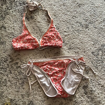 #ad Victoria’s Secret Floral Pattern Halter Bikini Set size M $19.70