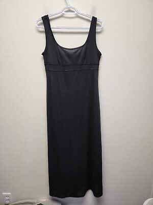 #ad BCBG Maxazria Black Long Maxi Dress High waisted Size Petite Large New $27.98
