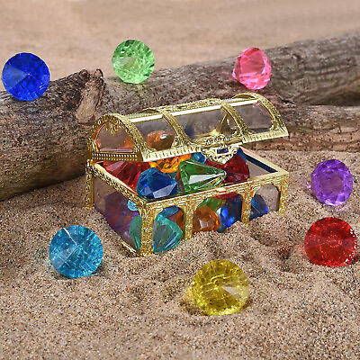 #ad #ad 10PCS Diamond Set Treasure Pirate Box Diving Gem Pool Toy Swimming Toy For Kids $10.46