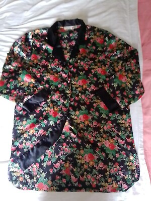 #ad Victoria Secret Swimsuit Or Dress Cover Up Beach Black Floral Soft L Top Tunic $19.50
