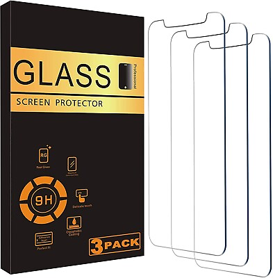 3 PACK For iPhone 14 13 12 11 Pro Max XR XS Max Tempered GLASS Screen Protector $5.75