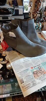 #ad Dexflex Comfort Women’s Zipper Ankle Boots Gray Faux Suede Booties US Size 12 W $59.99