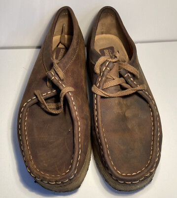 Clarks Wallabee Beeswax Womens Boots Size 7.5 Brown Original Chukka Shoes $15.99