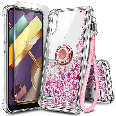 #ad For LG K22 K22 Plus Case Liquid Glitter Cute Cover Tempered Glass amp; Lanyard $9.98