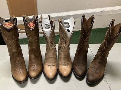 #ad 3 Pairs Leather Boots For $200. Very Nice Condition. $200.00