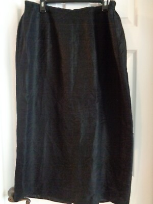 #ad Women#x27;s EMMA JAMES by LIZ CLAIBORNE black linen blend skirt 16W 16 $8.99