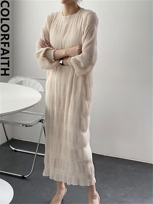 #ad New Elegant High Waist Pleated Chiffon Fashionable Lady Women Long Dresses $31.69