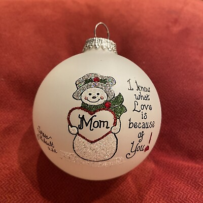 #ad Christmas Ornament I KNOW LOVE IS MOM 3 Inch New Globe Dillards Swarovski $16.00