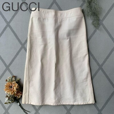 #ad GUCCI Skirt Long Women#x27;s Size 38 Cotton White 101490 ZA049 $251.45