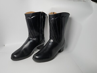 #ad Sears Vintage Boots W Fur Lining Black Womens 7 Wide Calf See Photos $49.99