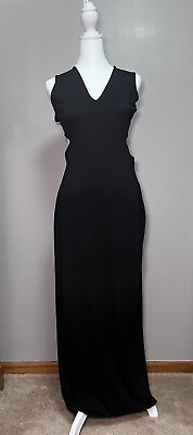 #ad Express black cutout Side And Back maxi bodycon dress size medium Night Out Vaca $25.00