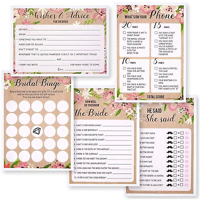 #ad 5 Bridal Shower Games for Engagement Bridal Wedding Party for 50 Guests $16.99