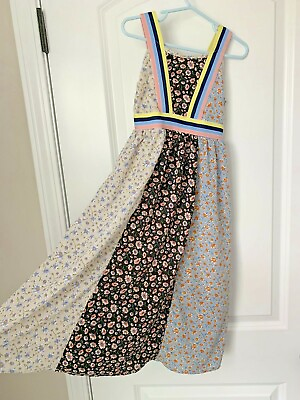 #ad Girls Size 4 XXS Kidpik Lined Maxi Dress Smocked Back Floral Spring Long Boho $8.99