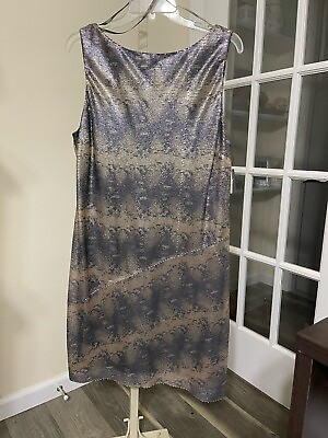 #ad Muse Taupe and Gold Sequin Cocktail Evening Dress $129.99