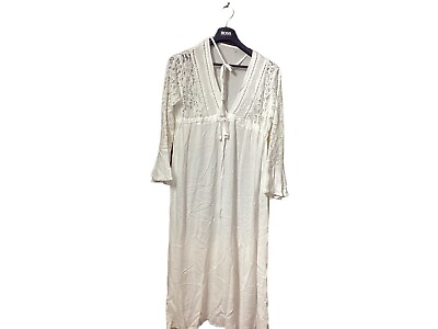 #ad Classic White Long Sleeve V Neck Womens Maxi Dress One Size $27.30