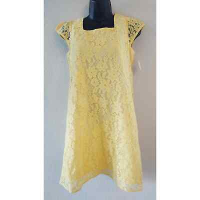 #ad NWT Children#x27;s Place girls size 14 Short Sleeves Gorgeous lace yellow dress $24.99