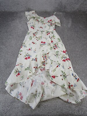 #ad Lush Maxi Dress Womens Small White Floral Single Shoulder NEW $29.99