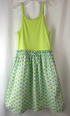 #ad Girl#x27;s Gap Kids Tank Top Sun Dress Lime Green Top Elastic Waist Size M 8 9 $11.99