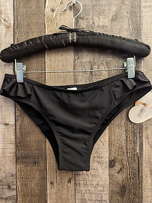 #ad Sugar Coast Women#x27;s Size M Balck Ruffle Bikini Bottom $5.00