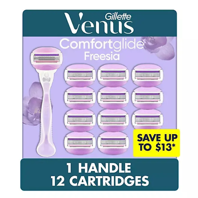 #ad Venus Comfortglide Women#x27;s Razor Handle 12 Cartridges Freesia $61.86