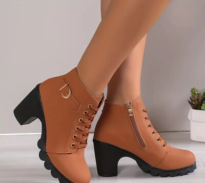 #ad womens block heel boots $45.00