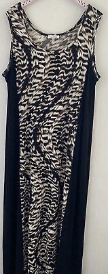 #ad #ad Calvin Klein Woman Panel Animal Print Sleeveless Maxi Dress Size 2X $35.00