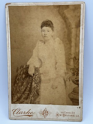 #ad 1880#x27;s Antique Cabinet Photo Pretty Woman Fashion Dress Clarke New Orleans $12.99