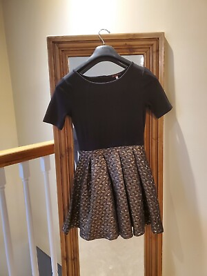 #ad Formal Party Dress Girl#x27;s size 12. by Ella Moss black and gold $24.00