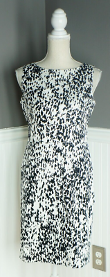 Calvin Klein Tiered Black White Party Sheath Cocktail Dress 4 $20.99