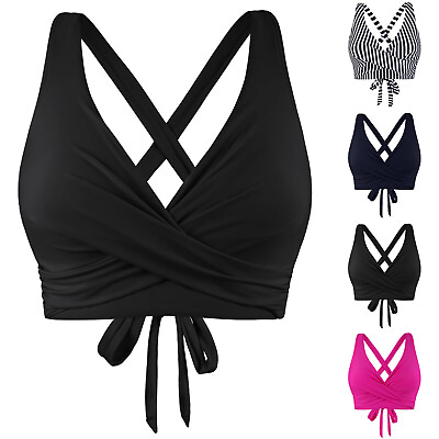 #ad Teens Swimsuits for Girls Women Lace Up Swimwear Tops Underwire Full Coverage $15.16