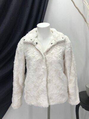 #ad #ad Sheared Beaver Faux Fur Coat Jacket 13 14 Off white Teens 46284 $50.00