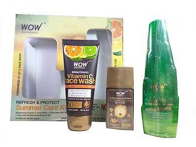 #ad WOW Skin Science Summer Skin Care Face Kit Pure Aloe Vera Gel Sunscreen 190ml $23.09