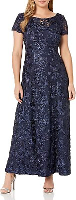 #ad Alex Evenings Women#x27;s Petite Long Cap Sleeve Dress $625.28